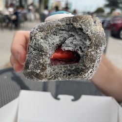 Inside of the Lemon Raspberry donut
