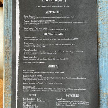 Edom Log Cabin - The Dinner Menu - Comfort Food Near Me - Edom, Texas