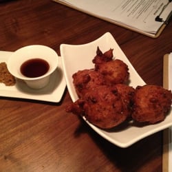 edison: food+drink lab - Cracked conch and bacon fritters with burnt honey