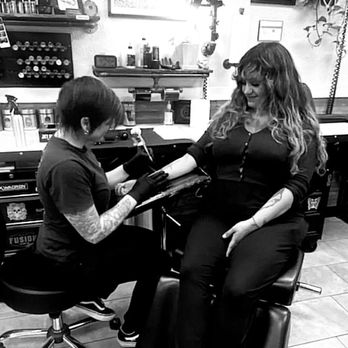 Bc tattoos - Brittany tattooing my forearm at BCTattoos - Tattoo Near Me - Big Bear Lake, California