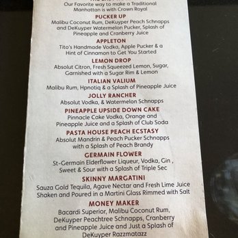 Pasta House - Menu on 9/22/19 - Italian Near Me - Pinetop, Arizona