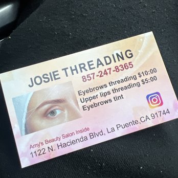 Kay Threading - New business card for Josie - Threading Services Near Me - La Puente, California Kay Threading - New business card for Josie - Threading Services Near Me - La Puente, California