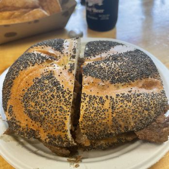 Donkey's Place Too - Don't be fooled by the picture. Bun is hiding a ton of steak, grilled onions, and American cheese. - Cheesesteaks Near Me - Medford, New Jersey