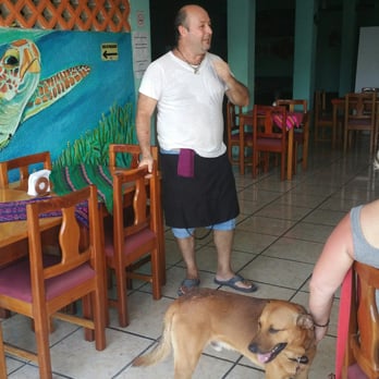 El Ultimo Maya - Alf, the owner, and his trusty sidekick Teddy.  They were awesome! - Mexican Near Me - Akumal, ROO