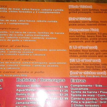 Pollos LaChuya - Menu as of 04/17/18 - Mexican Near Me - Mesa, Arizona Pollos LaChuya - Menu as of 04/17/18 - Mexican Near Me - Mesa, Arizona