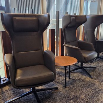 Alaska Lounge - High back chair area - Airport Lounges Near Me - Portland, Oregon