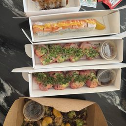 Top to bottom Dragon Citrus Sakura Hamachi Davidson Bluefin Bombshell Brussel Sprouts (Vegan) Top to bottom Dragon Citrus Sakura Hamachi Davidson Bluefin Bombshell Brussel Sprouts (Vegan)