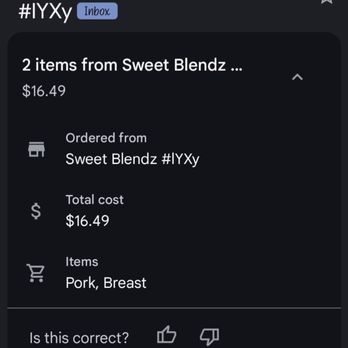 Sweet Blendz - My receipt - Acai Bowls Near Me - Miami, Florida