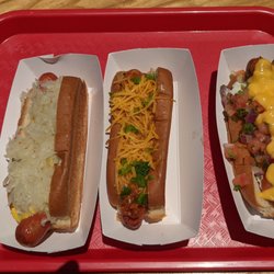 DoggyStyle - In order :  Kraut dog w/ mustard,  Texas Style, Southwest Style