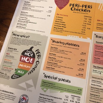 Nando's - Menu side 1 - Chicken Shop Near Me - London, XGL Nando's - Menu side 1 - Chicken Shop Near Me - London, XGL