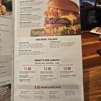 Outback Steakhouse - Lunch Menu - Steakhouses Near Me - Largo, Maryland