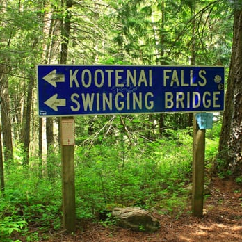 Kootenai Falls - Sign leading the way. - Hiking Near Me - Libby, Montana