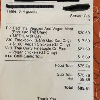 Wei's Noodle House - Receipt - Vietnamese Near Me - Ottawa, Ontario Wei's Noodle House - Receipt - Vietnamese Near Me - Ottawa, Ontario