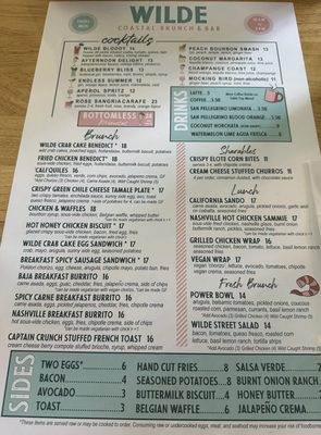 Menu photo 3 Wilde Denver, CO