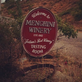 Menghini Winery - Sign out front - Wineries Near Me - Julian, California Menghini Winery - Sign out front - Wineries Near Me - Julian, California