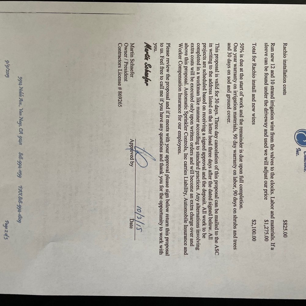 Automatic Sprinkler Controls - Signed contract - Landscaping Near Me - Panorama City, California Automatic Sprinkler Controls - Signed contract - Landscaping Near Me - Panorama City, California