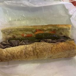 Dipped Italian Beef with Sweet Peppers and Giardiniera Peppers