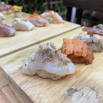 Sushi Lab Rooftop - Scallop with shaved white truffle - Japanese Near Me - New York, New York Sushi Lab Rooftop - Scallop with shaved white truffle - Japanese Near Me - New York, New York