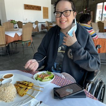 Saladang - Enjoying my Chicken Sate lunch. I ate one Sate and took the rest home for dinner. - Thai Near Me - Pasadena, California Saladang - Enjoying my Chicken Sate lunch. I ate one Sate and took the rest home for dinner. - Thai Near Me - Pasadena, California