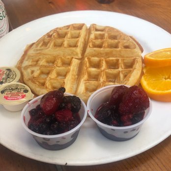 Fran's Restaurant - This waffle with mixed berry compote was to DIE for - Diners Near Me - Toronto, Ontario