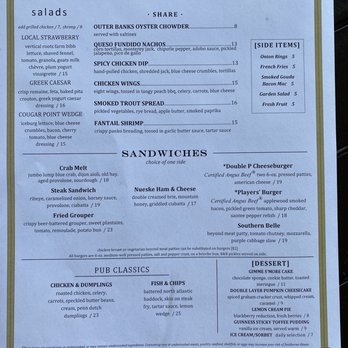 The Players’ Pub - Lunch menu - American Near Me - Kiawah Island, South Carolina The Players’ Pub - Lunch menu - American Near Me - Kiawah Island, South Carolina