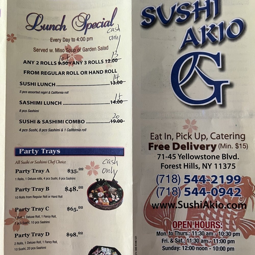 Sushi Akio - Menu - Japanese Near Me - Forest Hills, New York Sushi Akio - Menu - Japanese Near Me - Forest Hills, New York