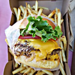 Pier Burger - Pier burger Double with an extra patty (Triple but that's how you have to order it) and 1 pound of fries