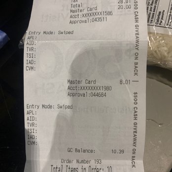 Taco Bell - Shows the total and 8.01 as what was left and then what is left on the card which is 10.39 - Fast Food Near Me - Weed, California Taco Bell - Shows the total and 8.01 as what was left and then what is left on the card which is 10.39 - Fast Food Near Me - Weed, California