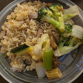 Lucky House - Our mixed "plate" they didn't have any disposable dishes so we had to eat it on the lids - Chinese Near Me - Grande Prairie, Alberta Lucky House - Our mixed "plate" they didn't have any disposable dishes so we had to eat it on the lids - Chinese Near Me - Grande Prairie, Alberta