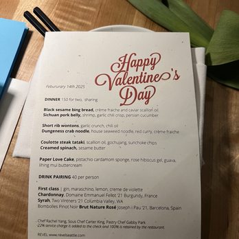 Revel - preset menu for valentines - Korean Near Me - Seattle, Washington Revel - preset menu for valentines - Korean Near Me - Seattle, Washington