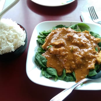 Thai Orchid Alaska - Pra Rarm Tofu. Peanut sauce on tofu and spinach. - Thai Near Me - Anchorage, Alaska Thai Orchid Alaska - Pra Rarm Tofu. Peanut sauce on tofu and spinach. - Thai Near Me - Anchorage, Alaska