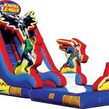 Bruno's Bounce House - Justice League wet/dry slide. - Bounce House Rentals Near Me - Bristow, Virginia Bruno's Bounce House - Justice League wet/dry slide. - Bounce House Rentals Near Me - Bristow, Virginia