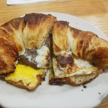Café 26 - Criossant sausage egg & cheese - Coffee & Tea Near Me - Boston, Massachusetts