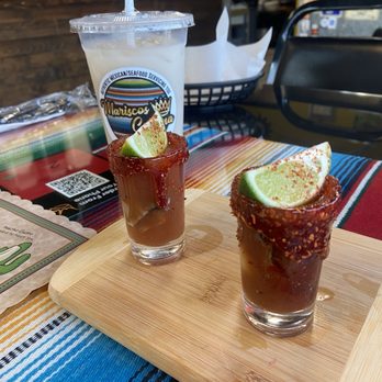 Mariscos Corona - Oyster shots and in ghee back a Small Horchata delicious ! - Mexican Near Me - Van Nuys, California Mariscos Corona - Oyster shots and in ghee back a Small Horchata delicious ! - Mexican Near Me - Van Nuys, California