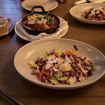 Red Ash - Chopped salad, Hot and Crispy Country Italian Bread, Wood Roasted Meatballs - Italian Near Me - Austin, Texas