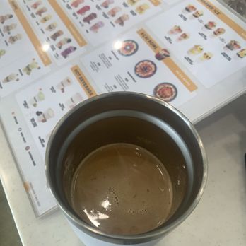 It's Boba Time - Highland - Lavender Milk Tea Latte (HOT) in my own cup - Coffee & Tea Near Me - Los Angeles, California
