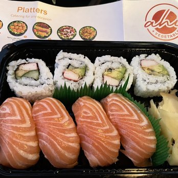 Ahi & Vegetable - Ala Moana - Menu and Salmon Nigiri with California roll... - Poke Near Me - Honolulu, Hawaii Ahi & Vegetable - Ala Moana - Menu and Salmon Nigiri with California roll... - Poke Near Me - Honolulu, Hawaii