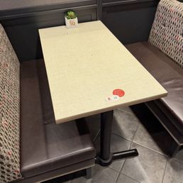 This is table 8, the table immediately in front of the counter that was filthy