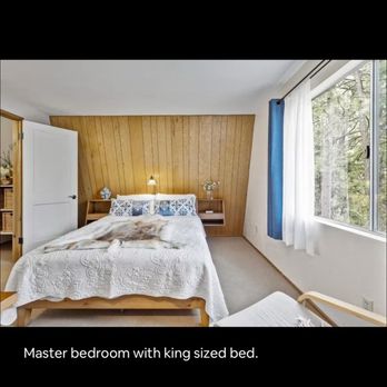 New Spirit Vacation Homes - False king size bed description through Airbnb - Vacation Rental Agents Near Me - Idyllwild, California