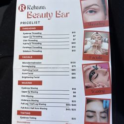 Rehana Beauty Bar - Pricelist