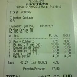 La Bóveda - Not bad for three people considering a bottle of wine was included.