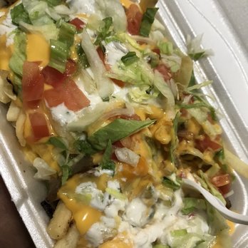 Rainbow Beach Sub Shop - " Gyro Cheese Fries w/ Lettuce, Tomatoes, Onions, and Gyro sauce" - Sandwiches Near Me - Chicago, Illinois