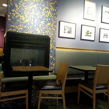 Panera Bread - Lovely gas fireplace in dining area. - Sandwiches Near Me - Westborough, Massachusetts