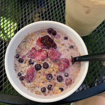 Rise Coffee House - Granola bowl with milk and berries - Coffee & Tea Near Me - Driggs, Idaho Rise Coffee House - Granola bowl with milk and berries - Coffee & Tea Near Me - Driggs, Idaho