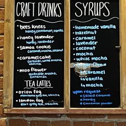 Drink menu