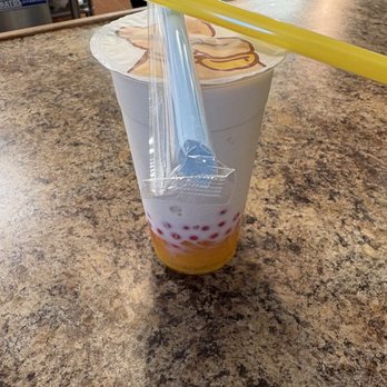 Sip & Smile - Banana frap + mango jellies + strawberry popping bobas= customer for life - Bubble Tea Near Me - Greenwood, South Carolina Sip & Smile - Banana frap + mango jellies + strawberry popping bobas= customer for life - Bubble Tea Near Me - Greenwood, South Carolina