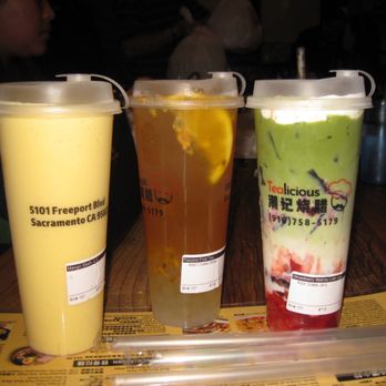 Tealicious - Mango Slush Signature Passion Fruit Tea  Strawberry Matcha Latte - Bubble Tea Near Me - Sacramento, California