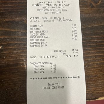 Cantina Louie - Ate so much food for $20 - Mexican Near Me - Ponte Vedra Beach, Florida Cantina Louie - Ate so much food for $20 - Mexican Near Me - Ponte Vedra Beach, Florida