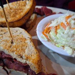 Goldbergs Fine Foods - Dunwoody - Pastrami on rye with coleslaw and a pickle spear