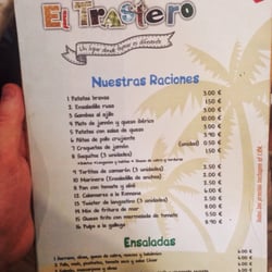 El Trastero - Carta